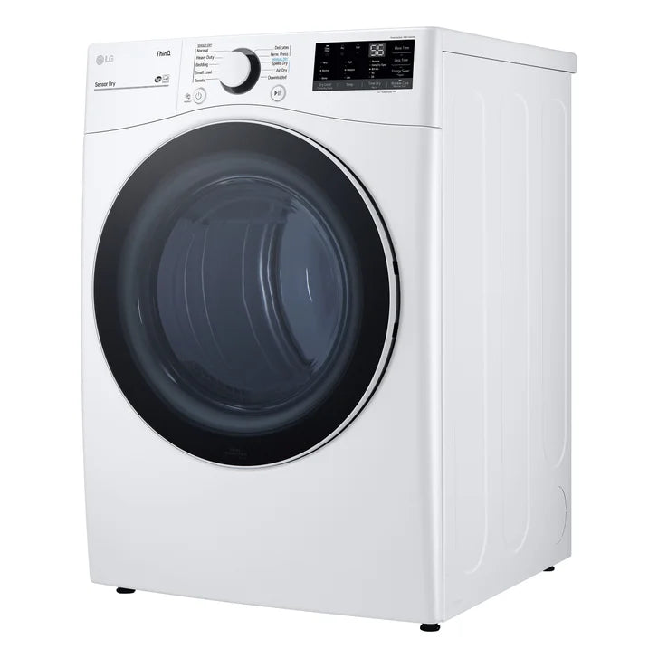 LG 7.4 cu. ft. White Electric Dryer with Built-In AI with ThinQ Technology and Wi-Fi Enabled