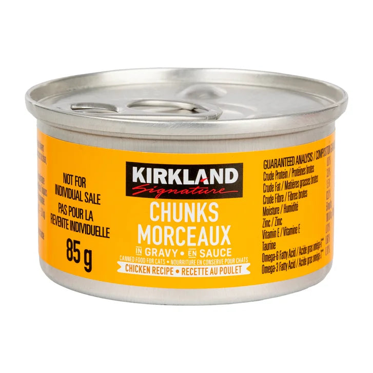 Kirkland Signature Chunks in Gravy, Canned Cat Food Variety Pack, 48 x 85 g