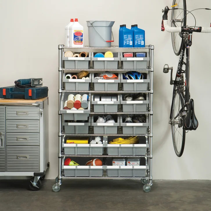 Vancouver Classics 7-Tier NSF Steel Wire 16 Bin Rack Storage Shelving