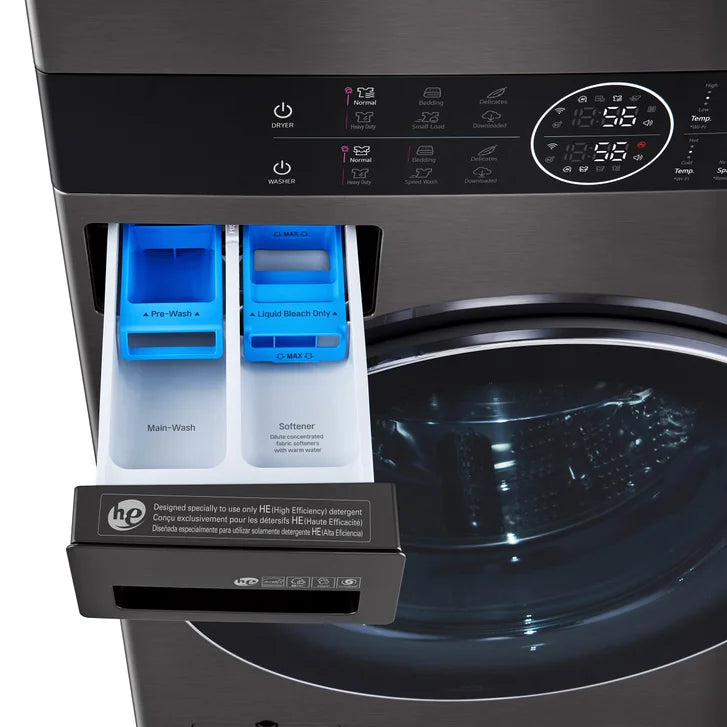 LG Single Unit Front Load WashTower with 5.2 cu ft. Steam Washer and 7.4 cu ft. Electric Steam Dryer