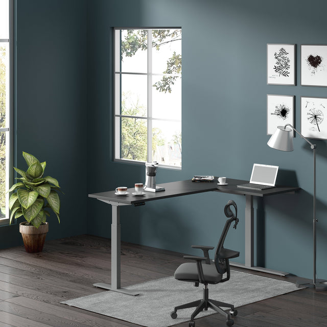 Motionwise L‑Shaped Height Adjustable Desk with 2 Lifting Columns J5