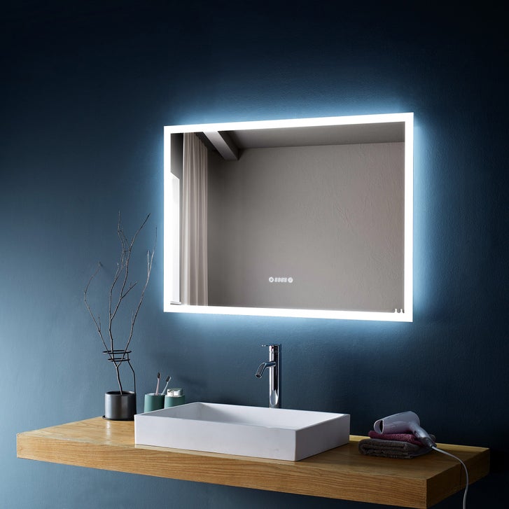 SERA LED Mirror Frosted Edge with Time and Temperature Function