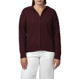 United Colors of Benetton Women’s Full Zip Cable Hoodie