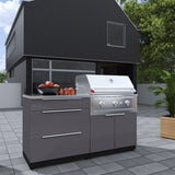 NewAge Products 4-piece Outdoor Kitchen Aluminum Set Slate Grey - Propane Gas