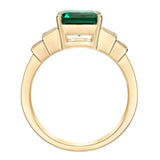 Square Cut Lab Created Emerald and Diamond Ring (0.24 ctw)