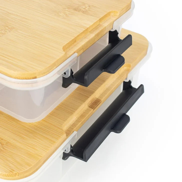 Sabatier Snacklebox Set with Bamboo Lid, 2-pieces