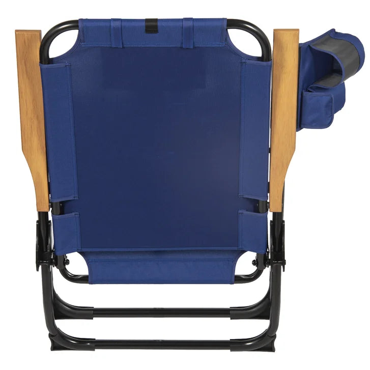 NHL 4-Position Folding Chair With Wood Arms