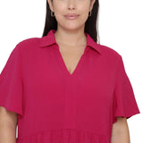Tahari Women's Short-Sleeve Tiered Dress