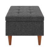King Fabric Upholstered Storage Ottoman