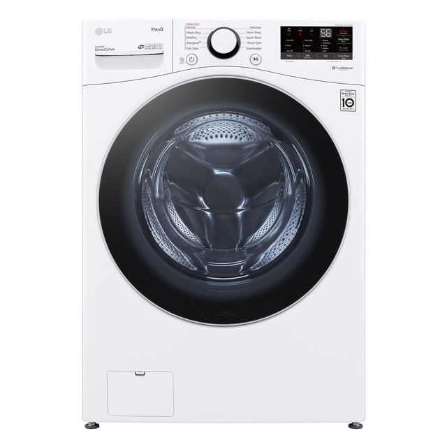LG 5.2 cu ft. White Front Load Steam Washer with ThinQ Technology and Wi-Fi Enabled D5