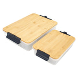 Sabatier Snacklebox Set with Bamboo Lid, 2-pieces