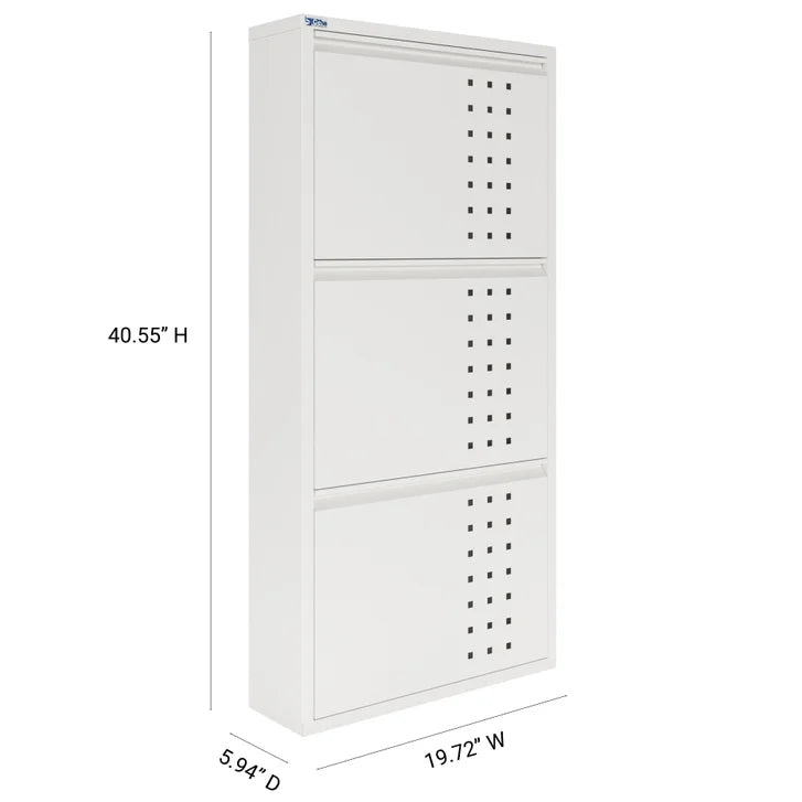 CEHA AYK 3-Door Metal Shoe Cabinet with Front Ventilation