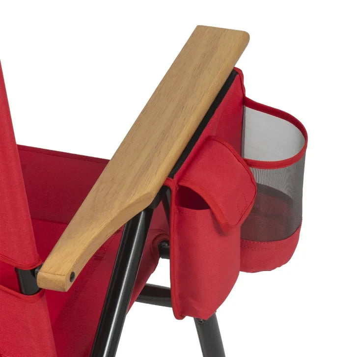 NHL 4-Position Folding Chair With Wood Arms