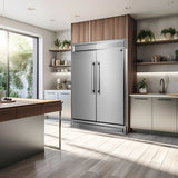 Forno Maderno 60 in 27.6 cu ft Side by Side Refrigeration Pair with Convertible Refrigerator and Freezer and 60 in Decorative Trim Kit