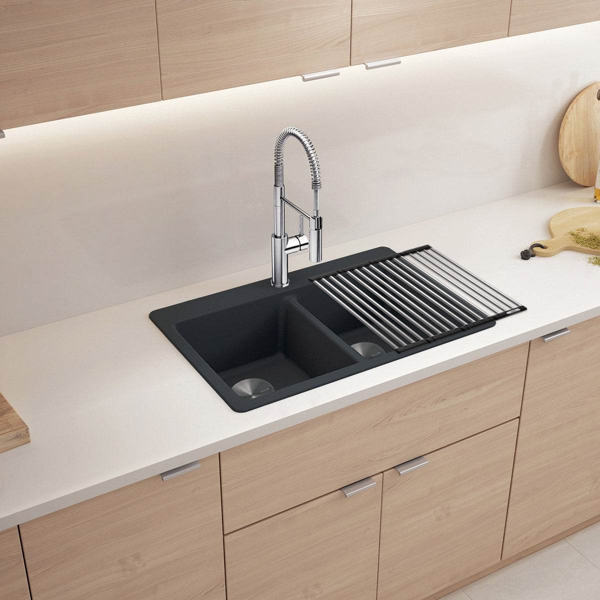 Blanco Homestyle 30.5 in. Double Bowl SILGRANIT Kitchen Sink