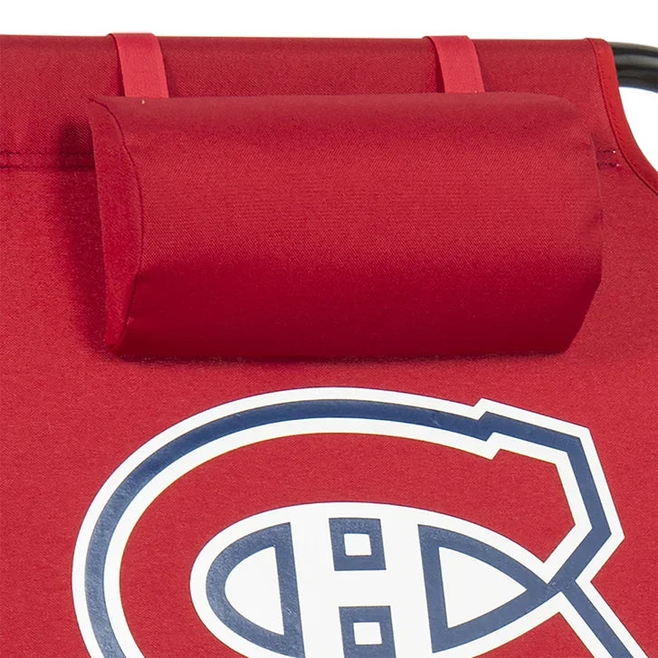NHL 4-Position Folding Chair With Wood Arms