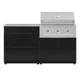 NewAge Products 4-piece Outdoor Kitchen Aluminum Set Black - Propane Gas