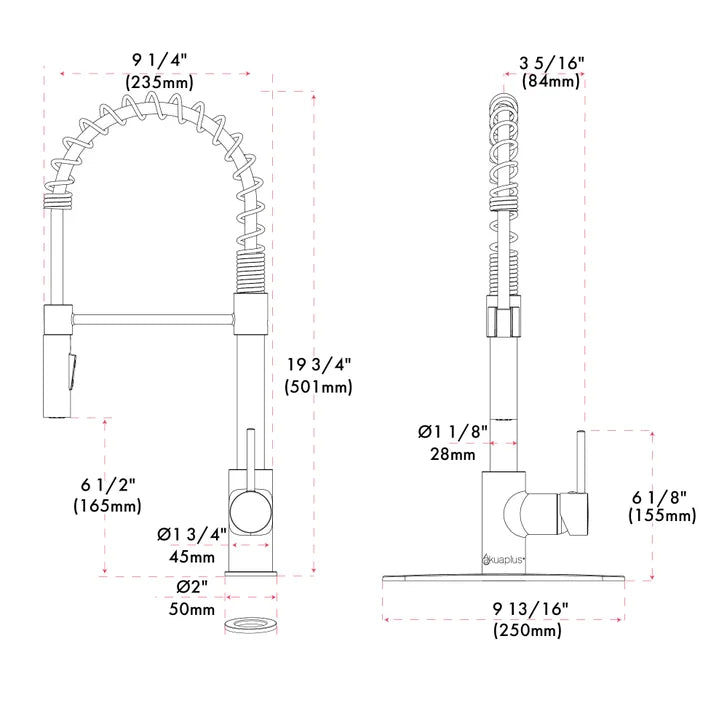Akuaplus Aurora Pull-Down Kitchen Faucet.