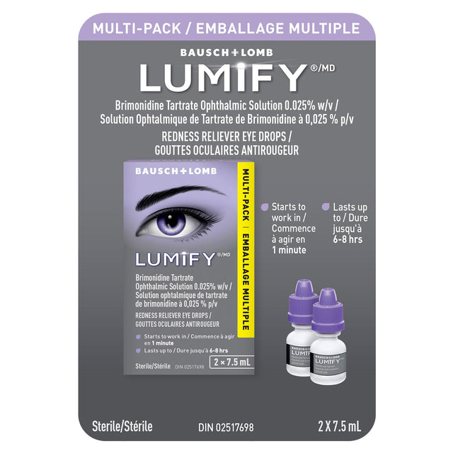 Lumify Redness Reliever Eye Drops, 2 x 7.5 mL H1
