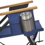 NHL 4-Position Folding Chair With Wood Arms