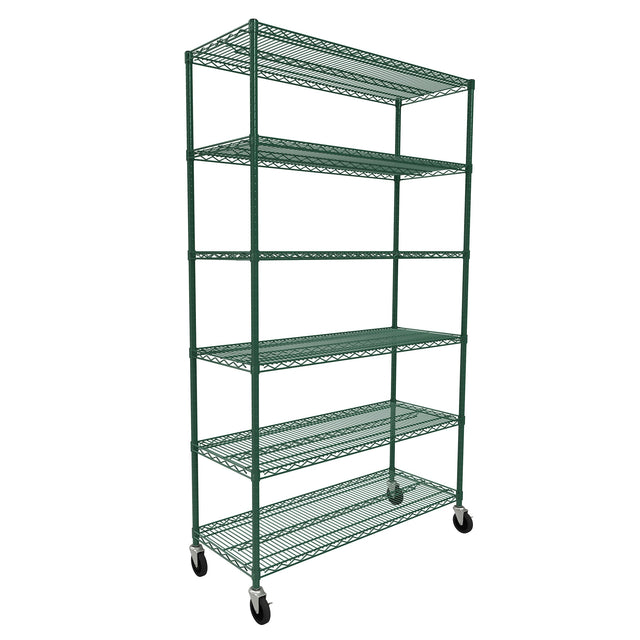 Epoxy Zinc Wire Rack 6 Shelves, 76" High K9
