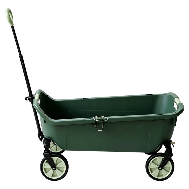 Seina Heavy Duty Plastic Utility Wagon with Fold-Up Wheels A6