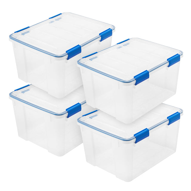 IRIS 44 Quart WeatherPro Storage Bin, 4-pack O8