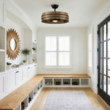 Parrot Uncle 22 in. Farmhouse Wood Grain Ceiling Fan with Light