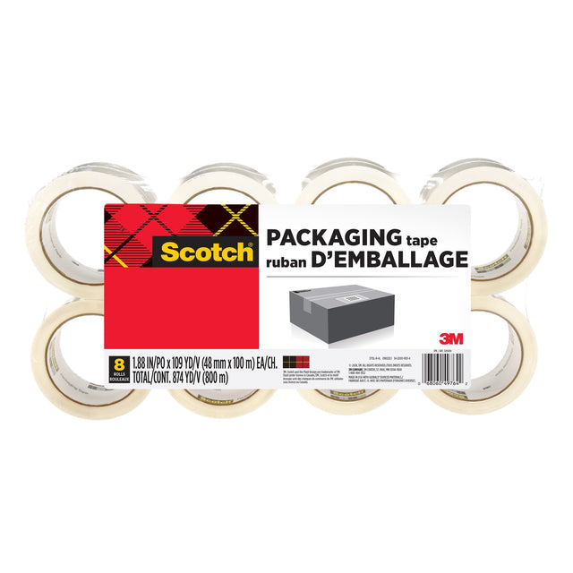 Scotch Packaging Tape, 8-pack D2
