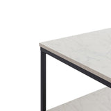 Appollo Brigitte 2-tiered Metal Coffee Table with Marble Top