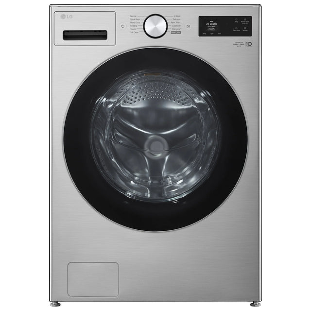 LG 27 in. 5.8 cu ft. Graphite Steel Front Load Washer with AI DD and TurboWash B8