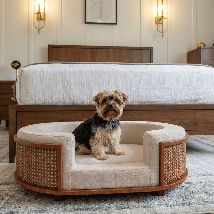 The Gracie Rattan Pet Bed