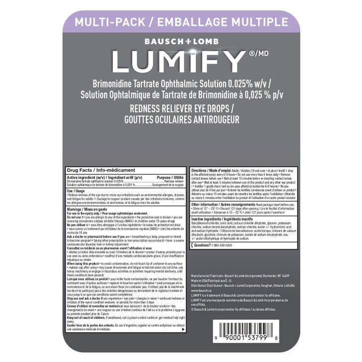 Lumify Redness Reliever Eye Drops, 2 x 7.5 mL