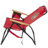 NHL 4-Position Folding Chair With Wood Arms