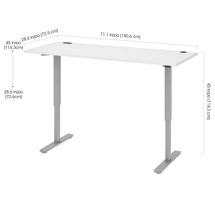 Bestar Upstand 72.4 cm x 182.9 cm (28.5 in. x 72 in.) Height Adjustable Desk