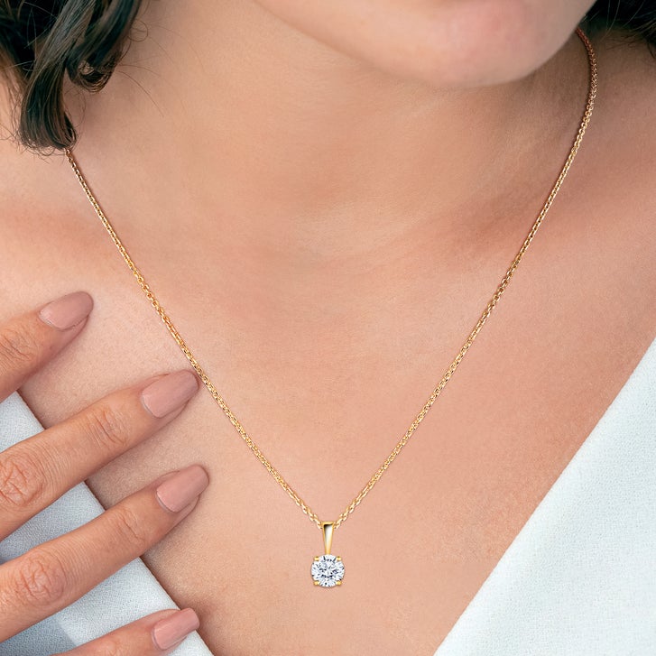 Round Brilliant Diamond Solitaire Pendant (0.70 ct)