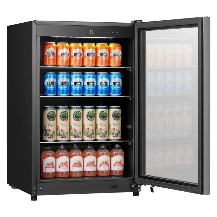 Frigidaire 22 in. Stainless Steel Freestanding 144 Can Beverage Center with Reversible Door