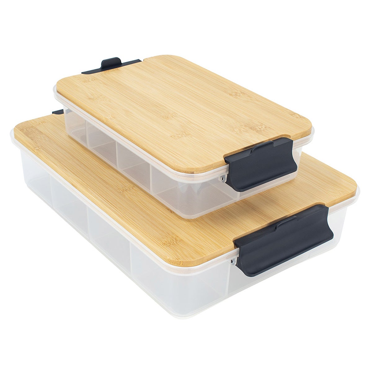 Sabatier Snacklebox Set with Bamboo Lid, 2-pieces