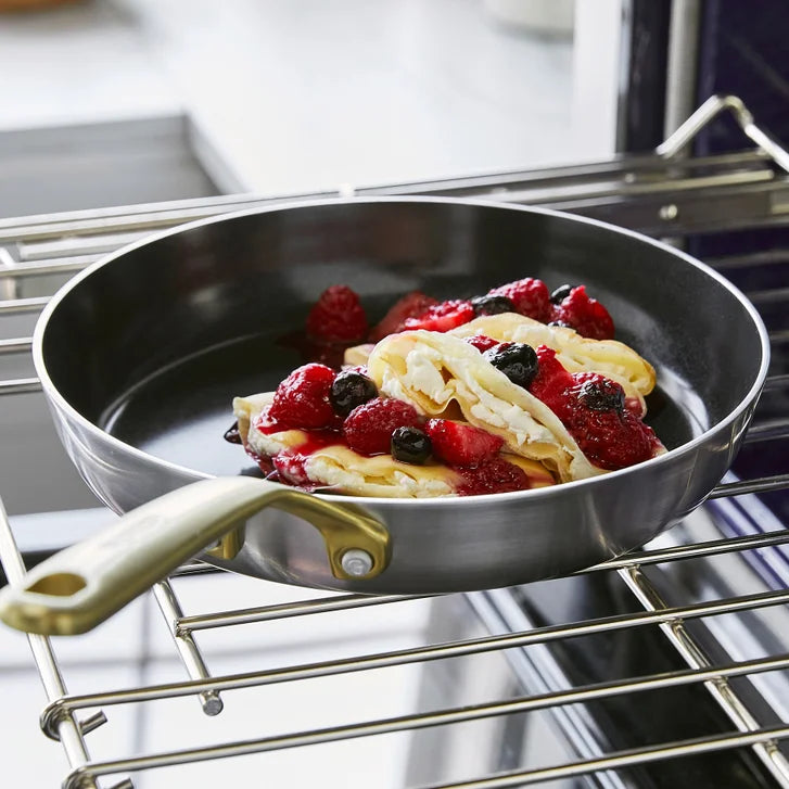GreenPan GP5 5-ply Stainless Steel Skillet Set, Gold Handles, 2-pieces
