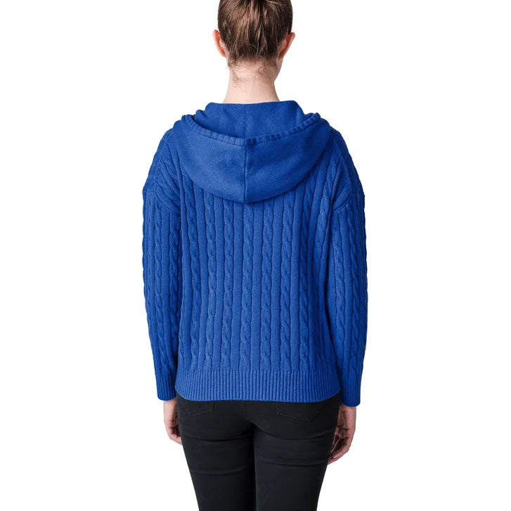 United Colors of Benetton Women’s Full Zip Cable Hoodie