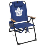 NHL 4-Position Folding Chair With Wood Arms