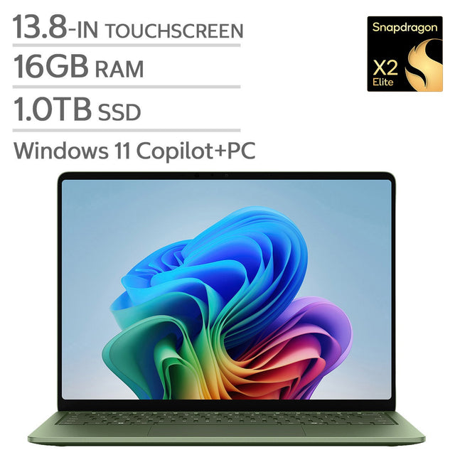 Microsoft Surface 13.8-in. Copilot+ PC Touchscreen Laptop, Qualcomm Snapdragon X2 Elite - 16GB RAM, 1 TB SSD - Jade L7