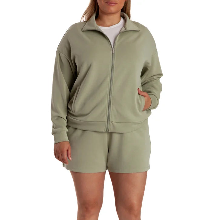 Lazypants Women's Full Zip Mock Neck Sweatshirt