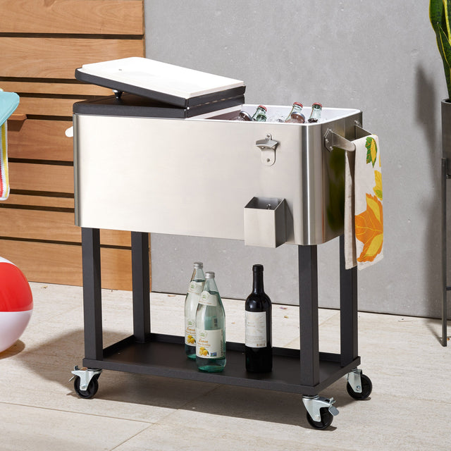 TRINITY 94.6 L (100 qt.) Stainless Steel Cooler with Cover I8