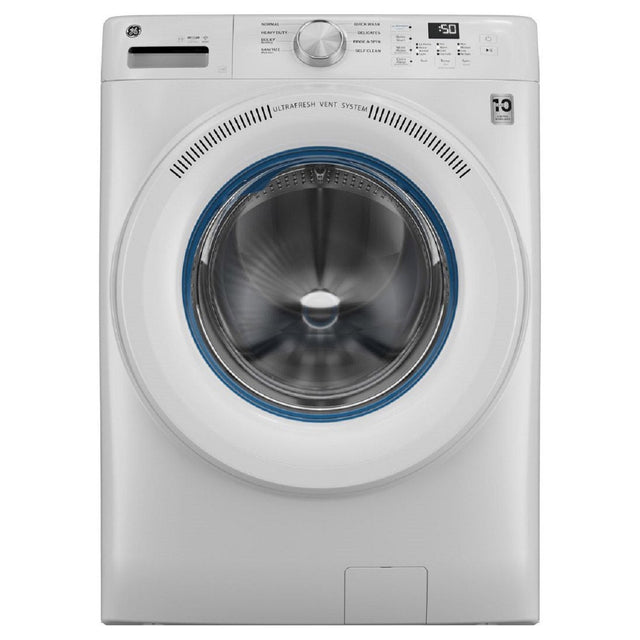 GE 28 in. 5.3 cu ft. IEC White Front Load Washer with UltraFresh Vent System M1