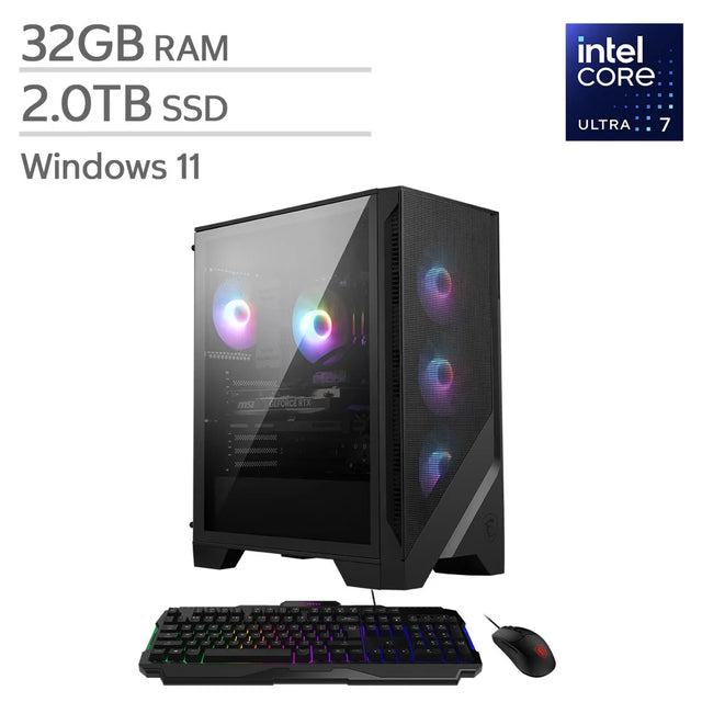 MSI Codex R2 AI Gaming Desktop, Intel Core Ultra 7 265 - 32GB RAM, 2TB SSD, 8GB NVIDIA GeForce RTX 5060 Ti K5