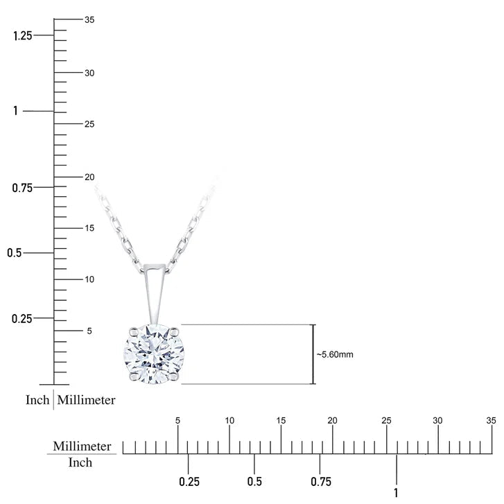 Round Brilliant Diamond Solitaire Pendant (0.70 ct)