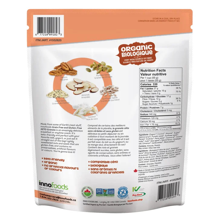 InnoFoods Organic Keto Grain Free Granola, 600 g