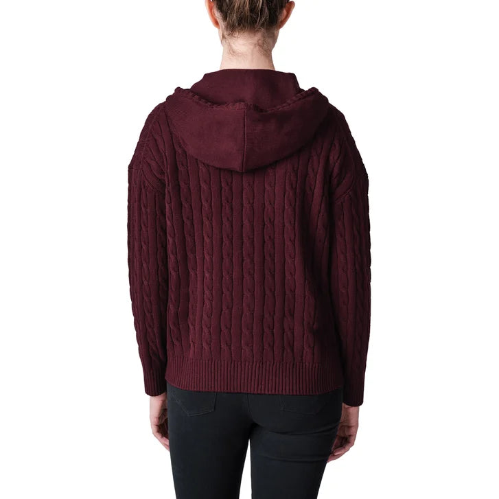 United Colors of Benetton Women’s Full Zip Cable Hoodie