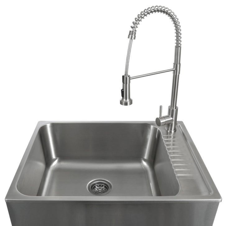 Transform 28 in. All-in-one Laundry Cabinet with Stainless Steel Sink and Faucet